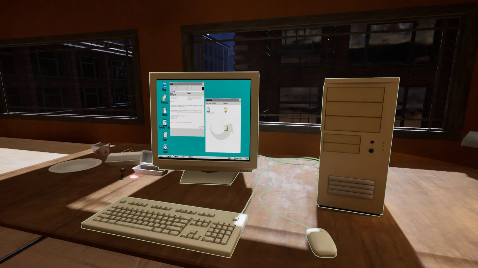 The work computer on the desk